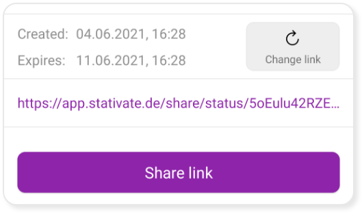Share status by link